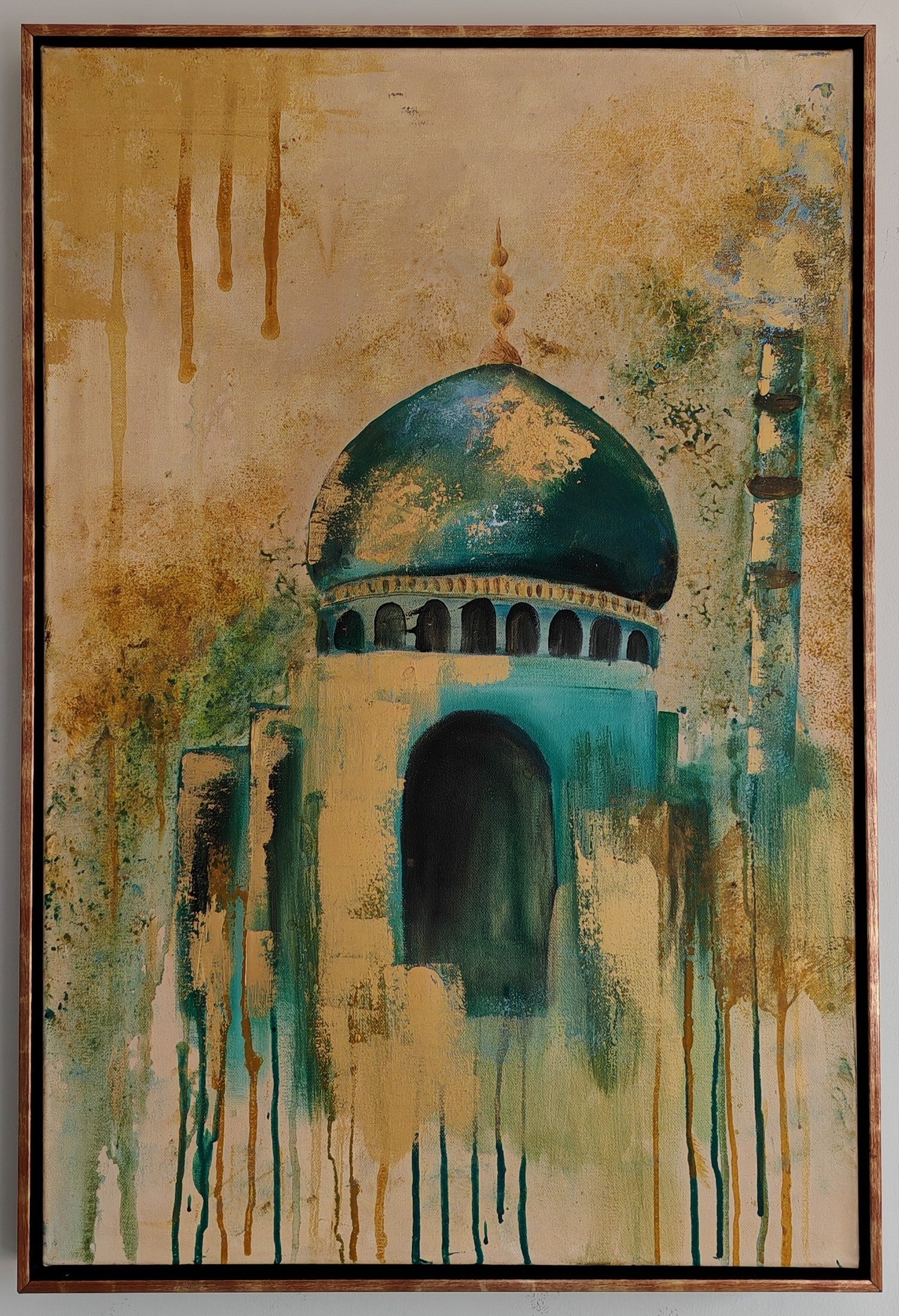 Turquoise Drips Canvas Frame – Creedal Arts