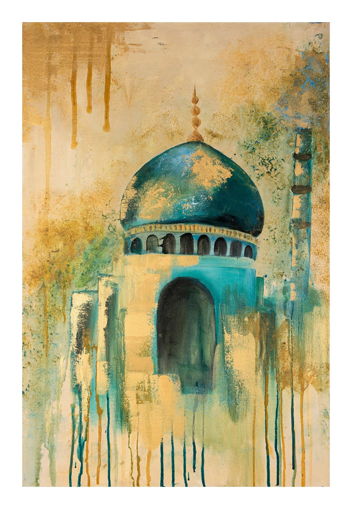 Turquoise Drips Giclée Print